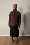 Issey Miyake Brown Suede Snap Front Puffer