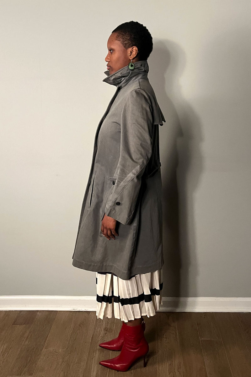 Issey Miyake Grey Canvas Trench Coat – Moore Vintage Archive Issey Miyake Grey Canvas Trench Coat – Moore Vintage Archive