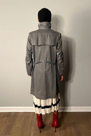 Issey Miyake Grey Canvas Trench Coat