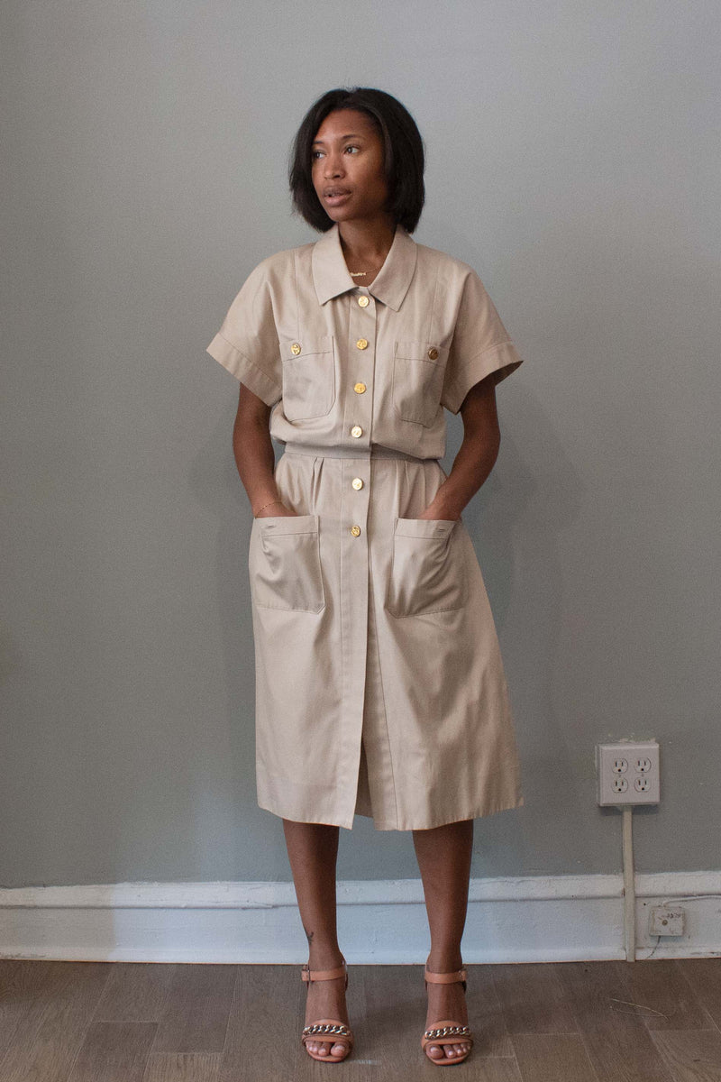 Chanel Tan Cotton Dress