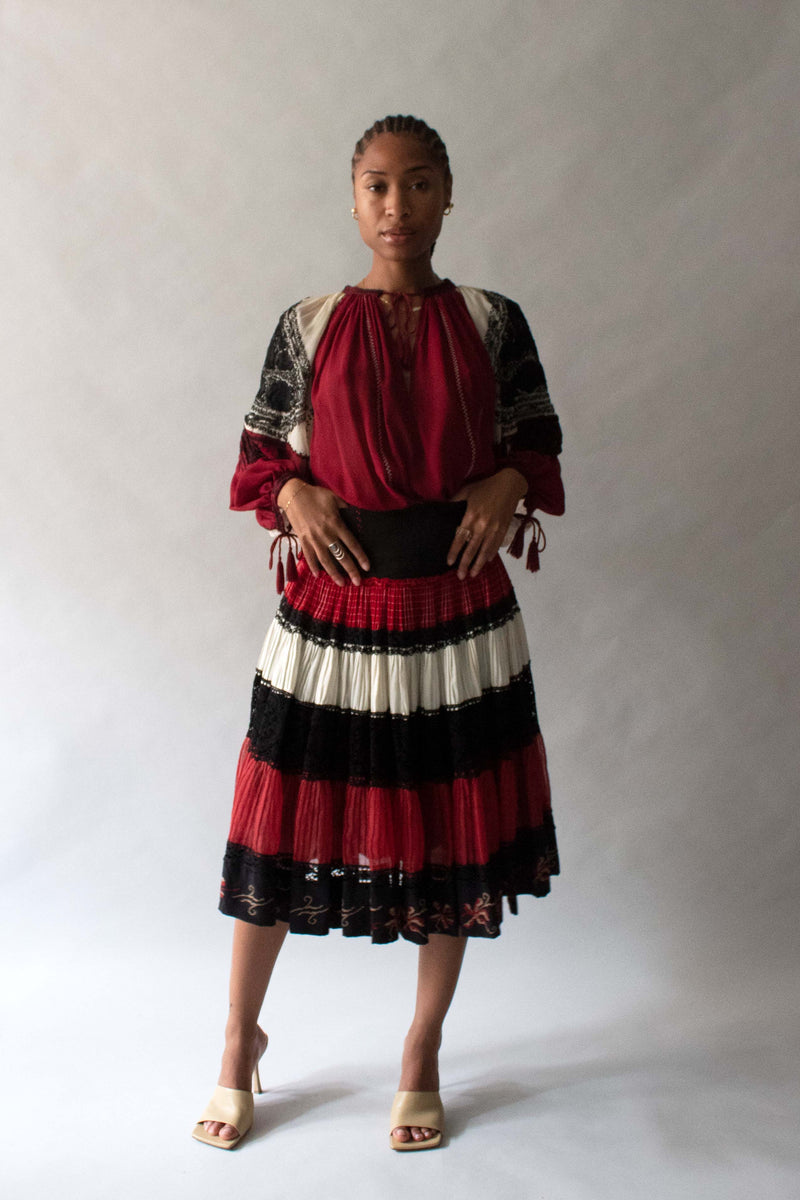 Jean Paul Gaultier Multicolor Tierred Folk Skirt – Moore Vintage