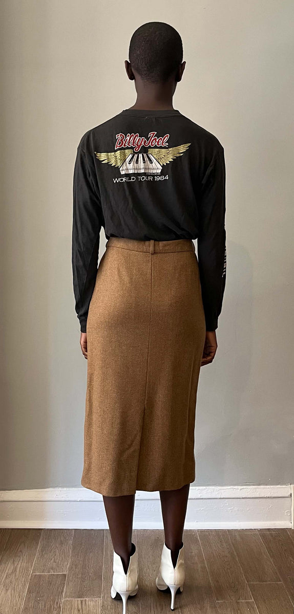 CELINE｜SKIRTS (PLEATED SKIRT IN BOUCLE KNIT (RJ02V333J pleated skirt in bouclette natté - BLACK | CELINE