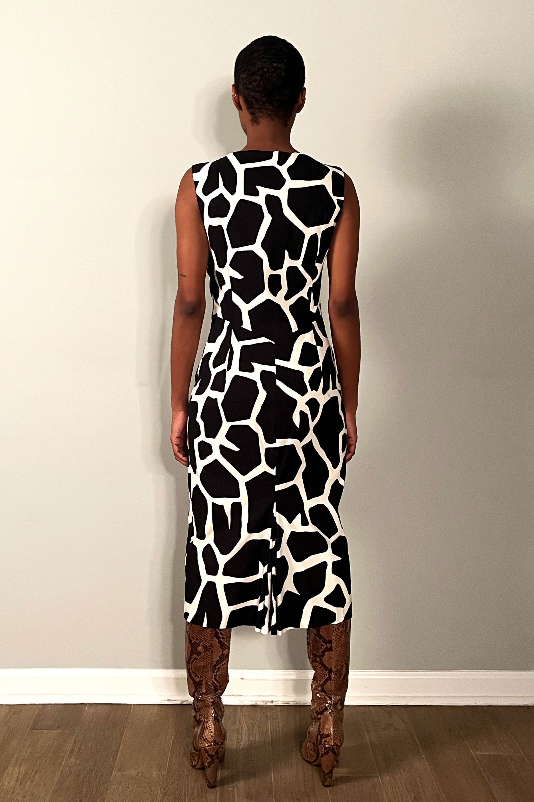 John Galliano Giraffe Print Viscose Dress