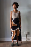 Issey Miyake 1970s Brown Printed Wrap Skirt