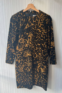 Yves Saint Laurent Trompe L'oeil Animal Print Chenille Dress