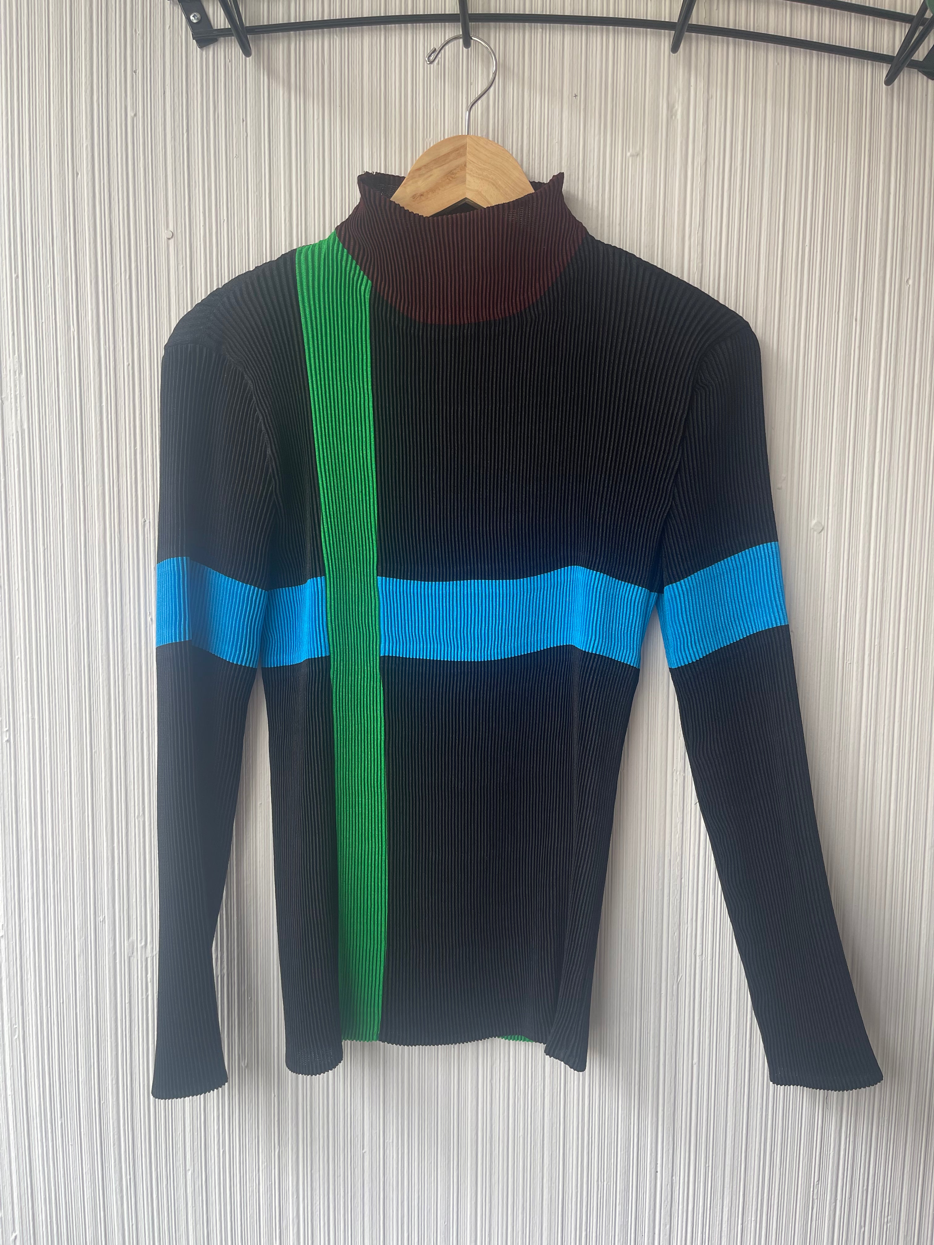 Issey Miyake 90s color block pleated top – Moore Vintage Archive