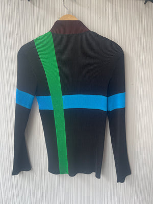Issey Miyake 90s color block pleated top