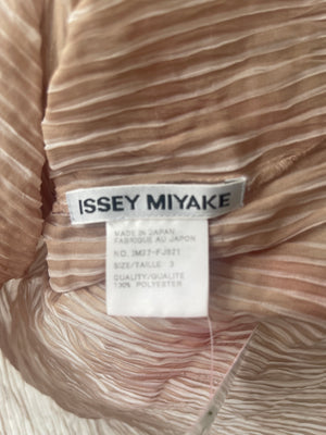 Issey Miyake brown striped pleated top