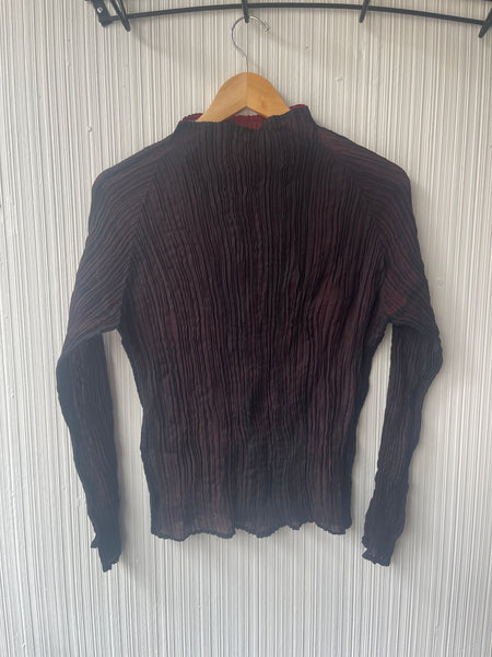 Issey Miyake White Label Red & Black double layer top