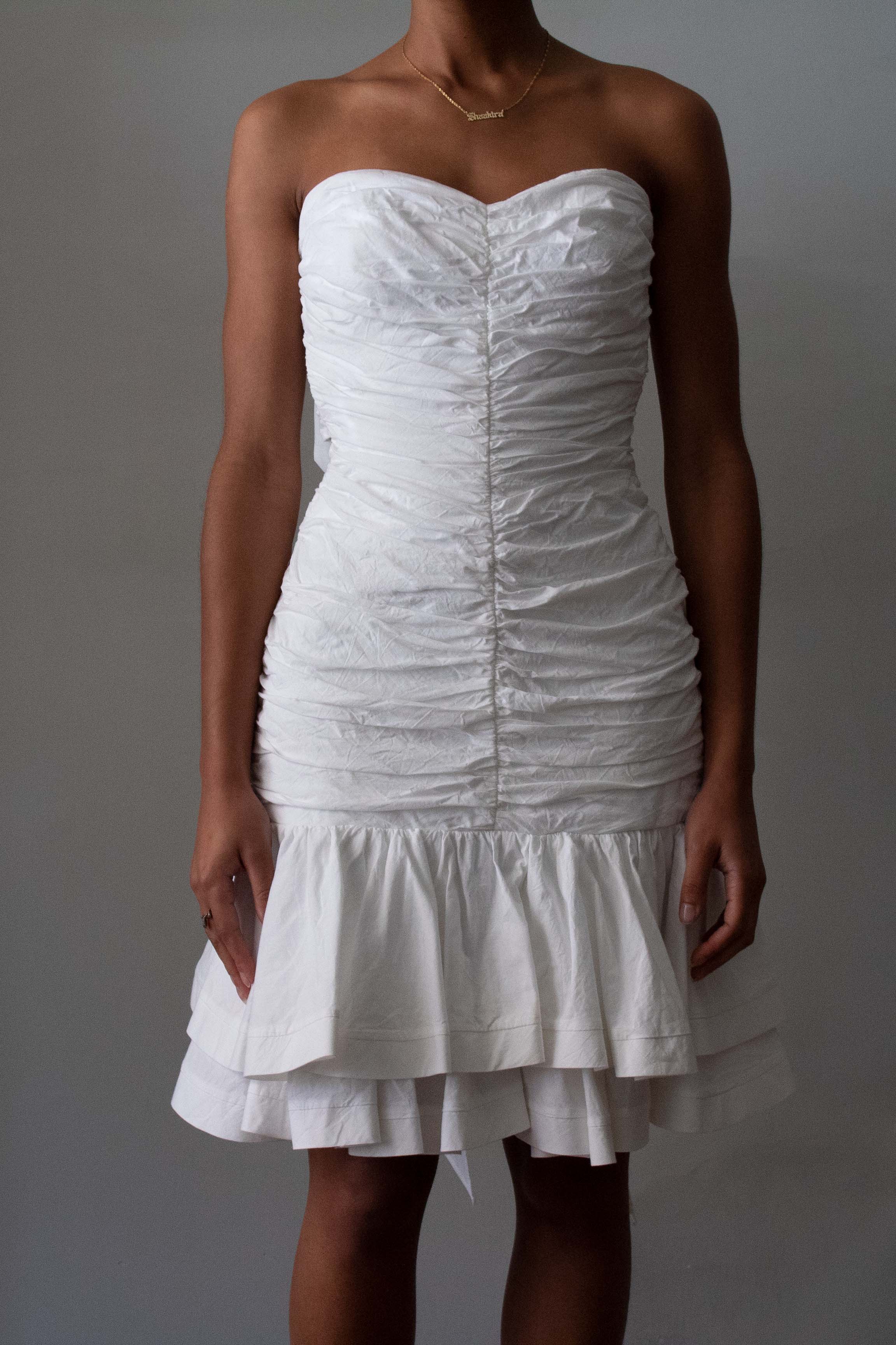 Cachet Ruched Cotton Mini Dress