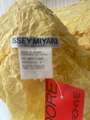 Issey Miyake White Label yellow popcorn pleated top