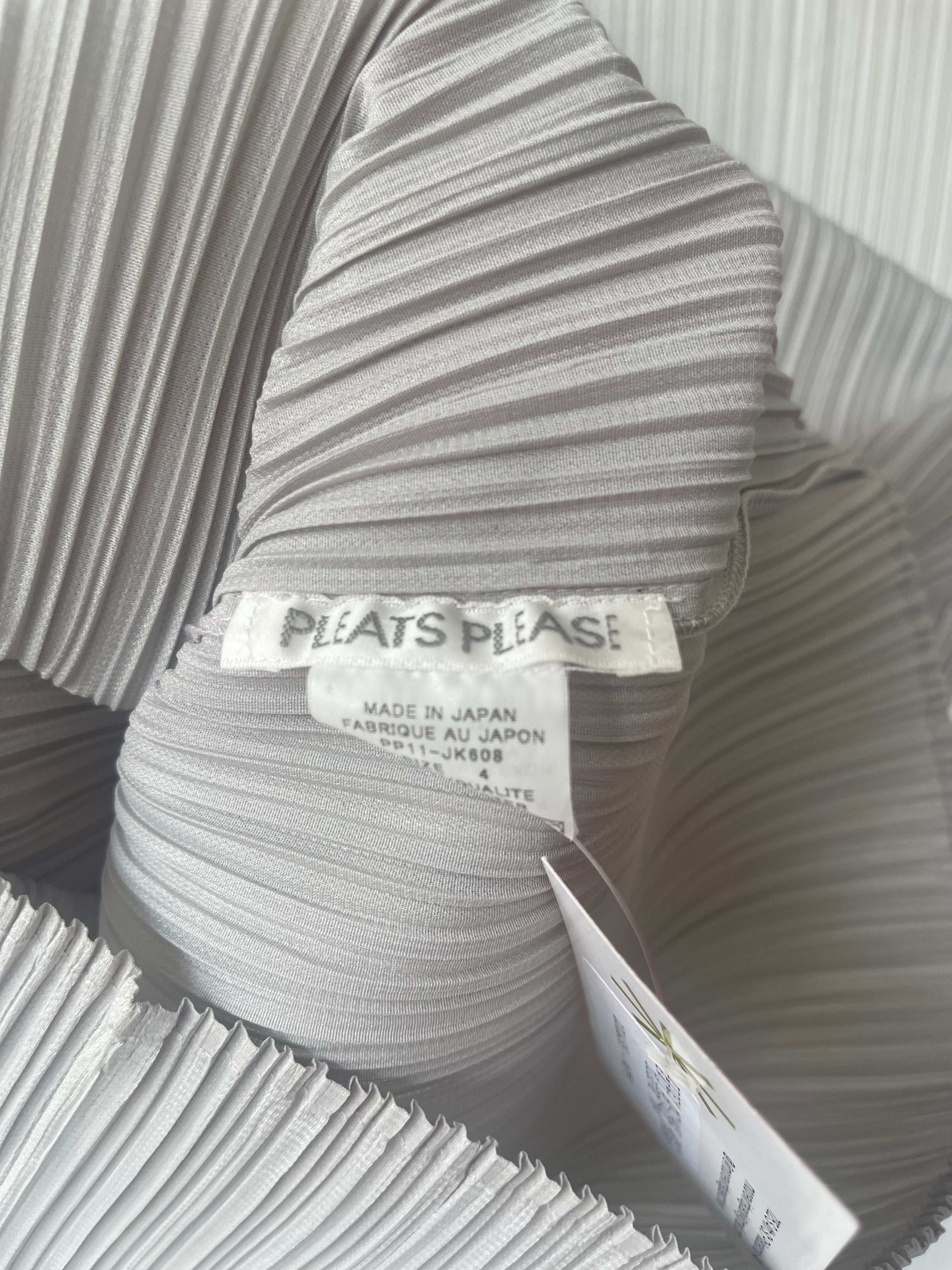 Issey Miyake Pleats Please grey top