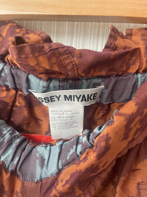 Issey Miyake copper cotton blend ombre flare trouser