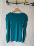 Issey Miyake APOC teal woven net neck top