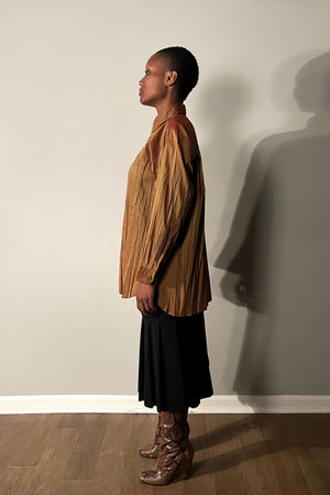Issey Miyake Iredescent Loose Pleat Button Up