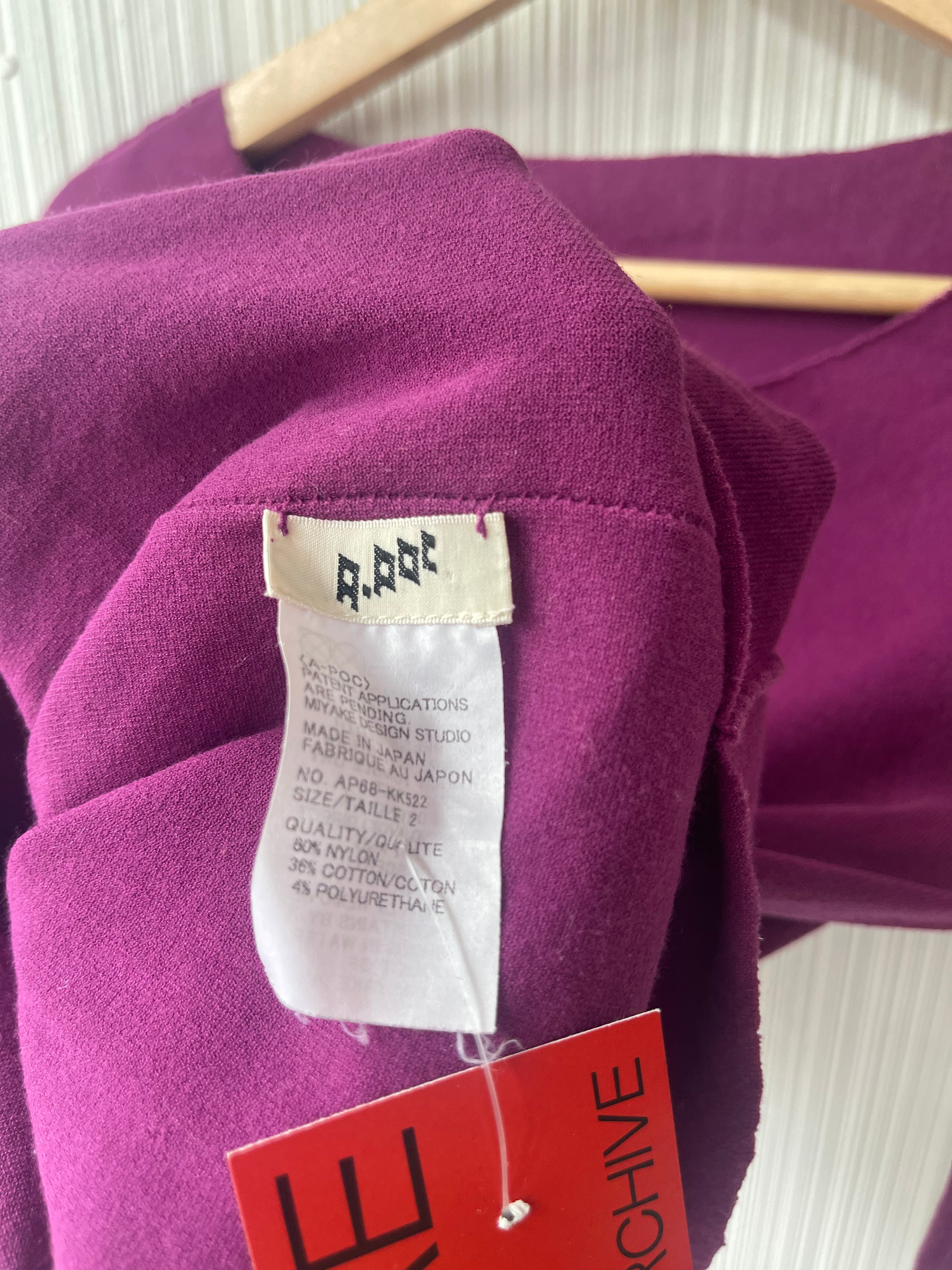 Issey Miyake APOC purple woven net neck top