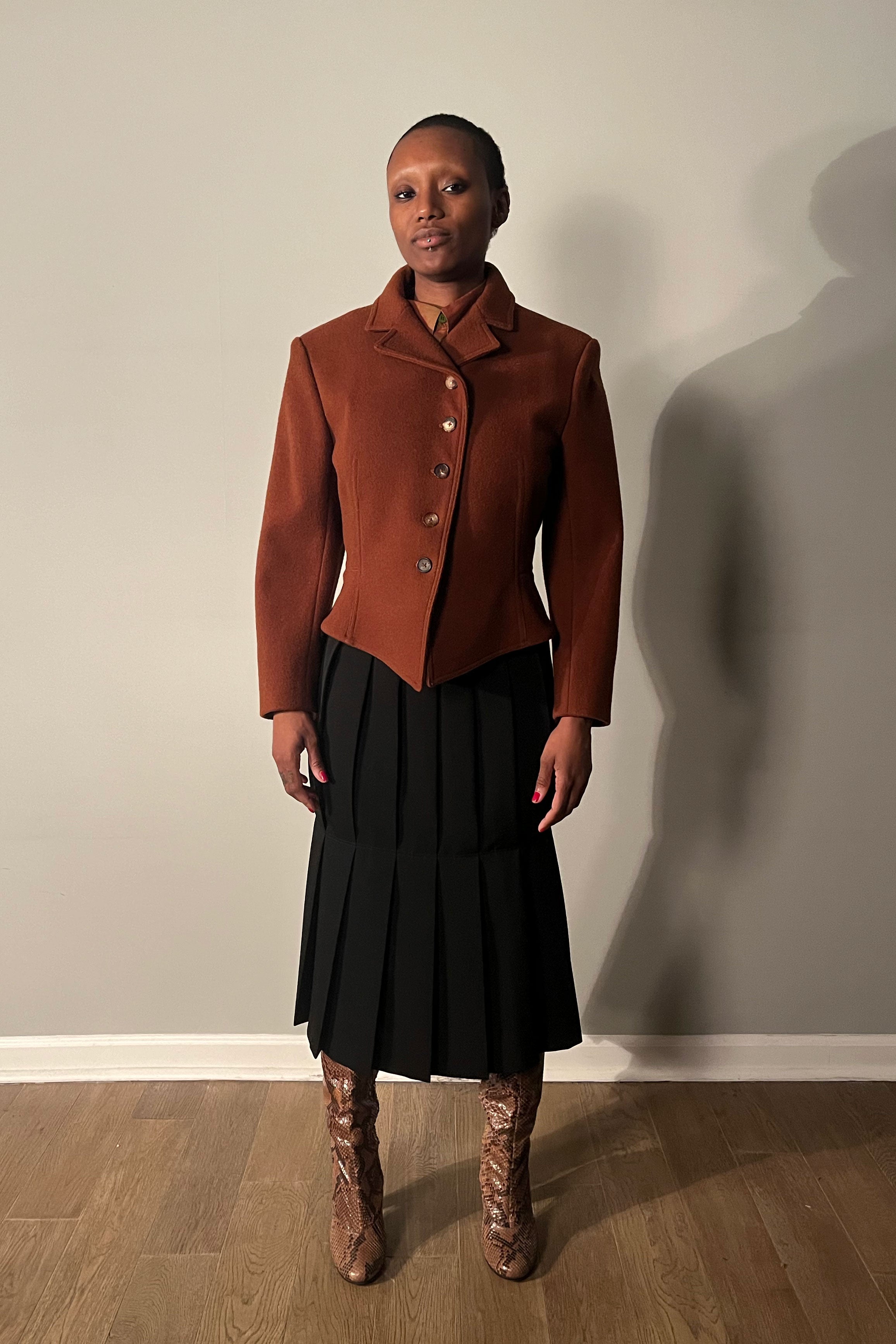 Hermes Rust Wool Asymmetrical Jacket – Moore Vintage Archive