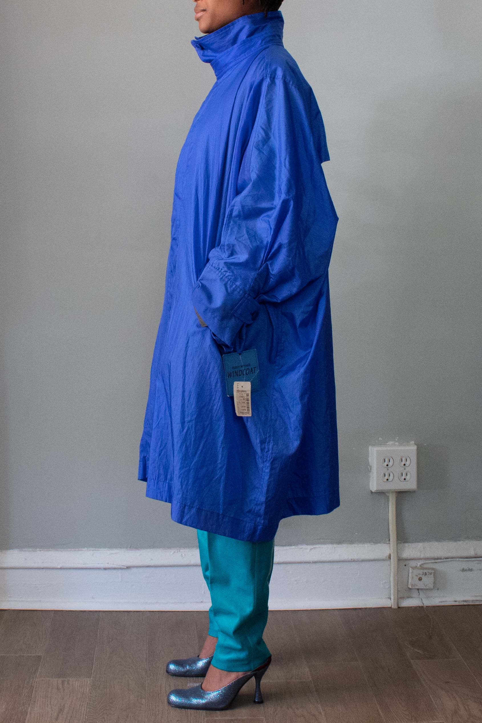 Issey Miyake Blue Nylon Windcoat