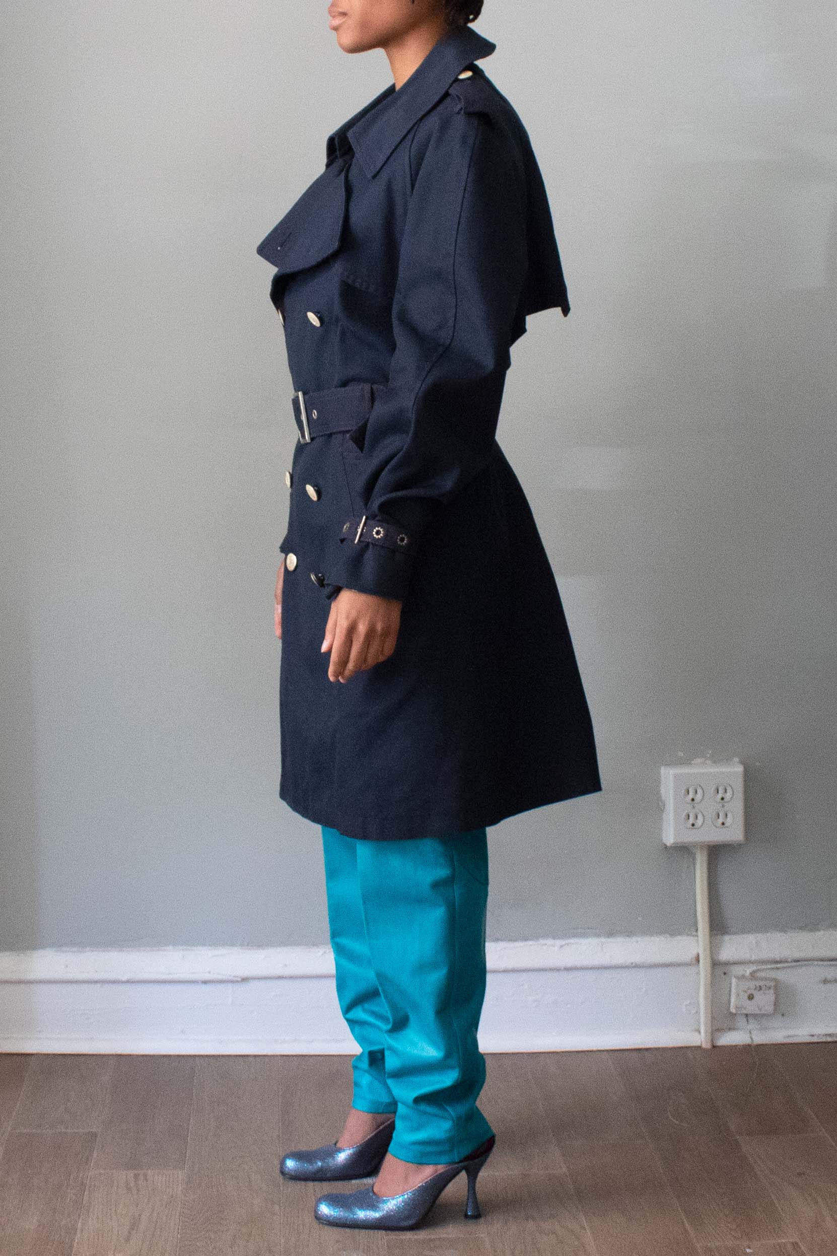 John Weitz Dark Blue Trench Coat