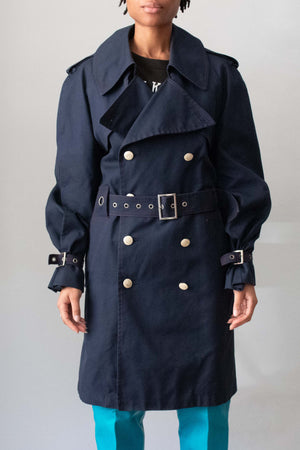 John Weitz Dark Blue Trench Coat