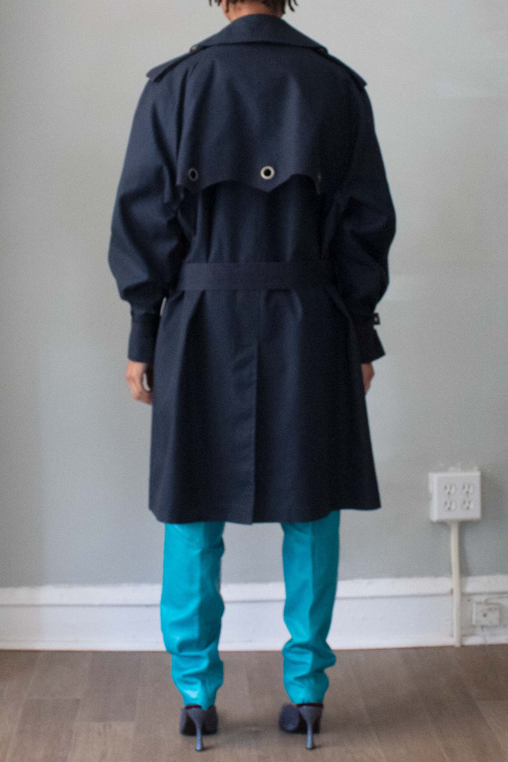 John Weitz Dark Blue Trench Coat