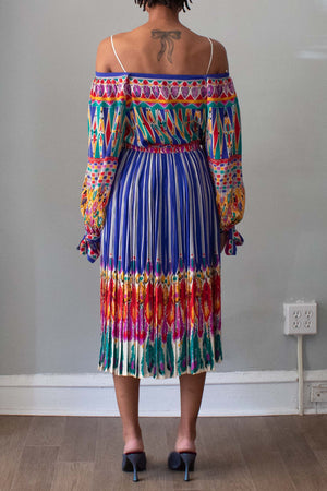 Louis Feraud Multi-Colored Patterned Skirt Set