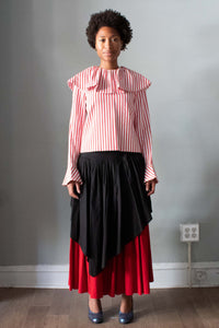 Rudi Gernreich Red and White Striped Cotton Top