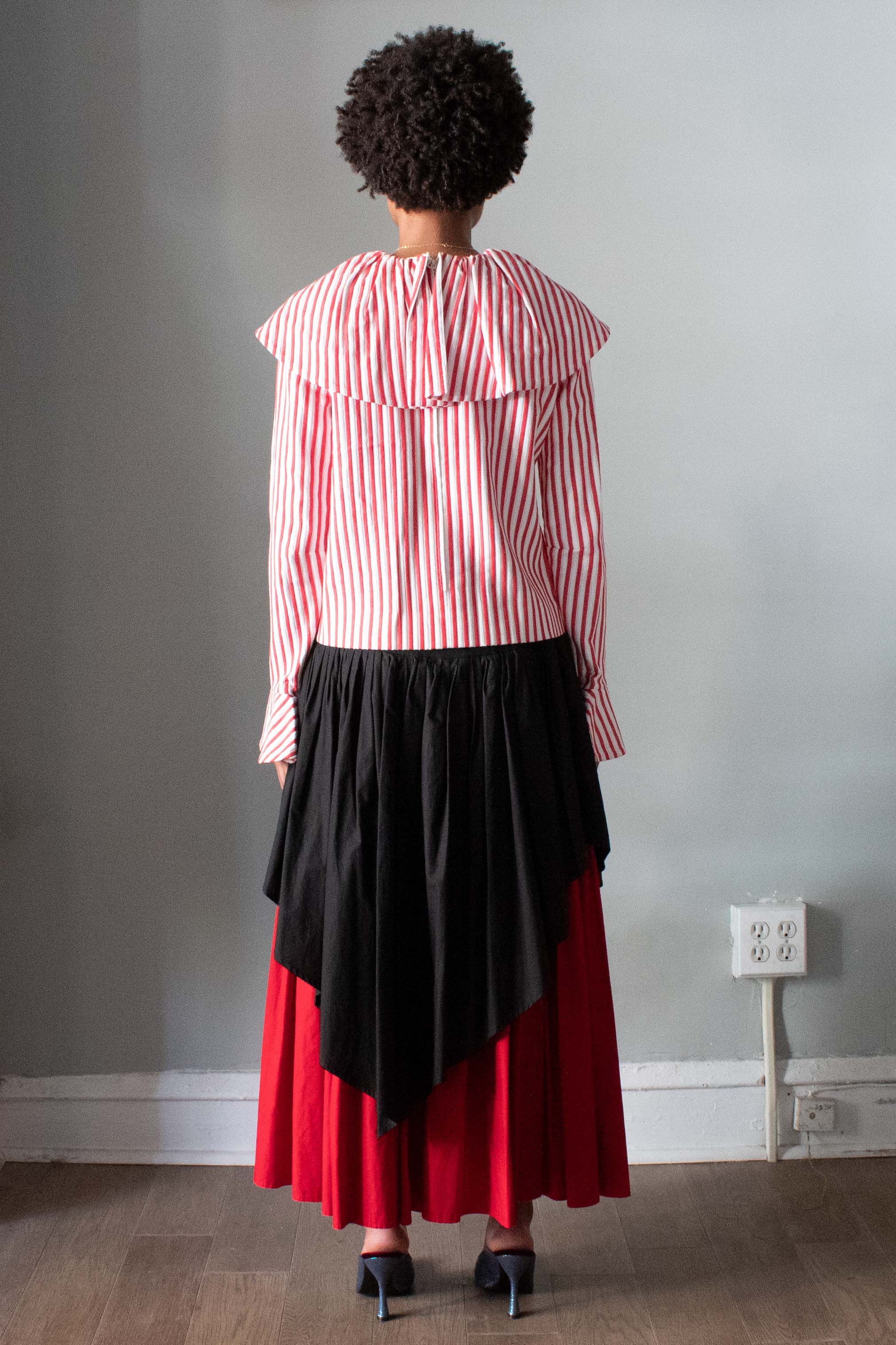 Rudi Gernreich Red and White Striped Cotton Top