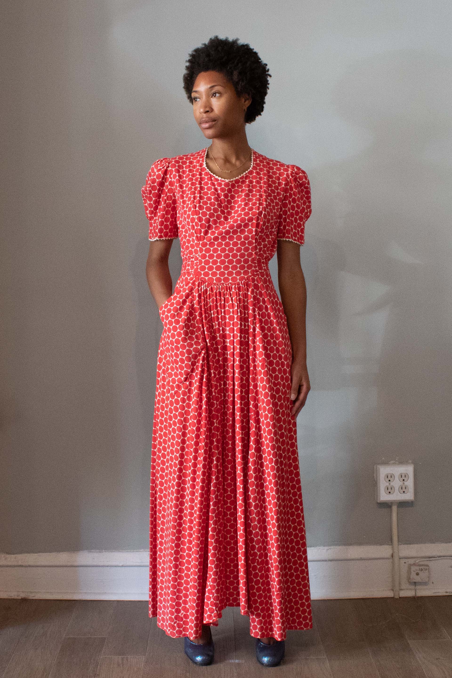 1930s Red Polka Dot Cotton Dress Moore Vintage Archive 1930s Red Polka Dot Cotton Dress Moore Vintage Archive