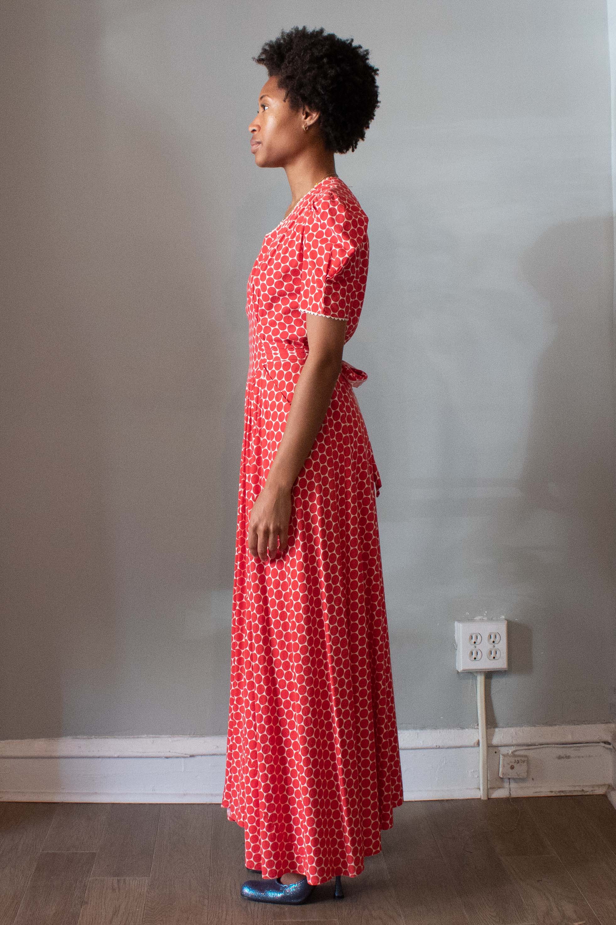 red polka dot dress long Alana Red Polka Dot Maxi Dress, medium