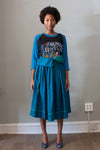 Kenzo Blue and Turqoise Cotton Skirt