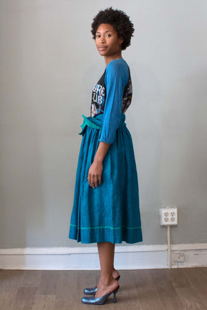 Kenzo Blue and Turqoise Cotton Skirt