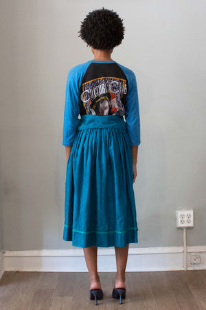 Kenzo Blue and Turqoise Cotton Skirt