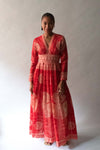 Vintage Avalon Classics Red Cotton Blend Geometric Print Dress