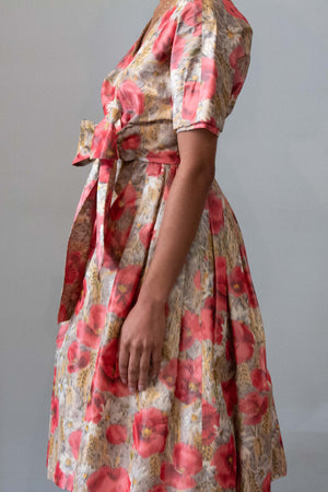 Larry Aldrich Pink Floral Print Dress