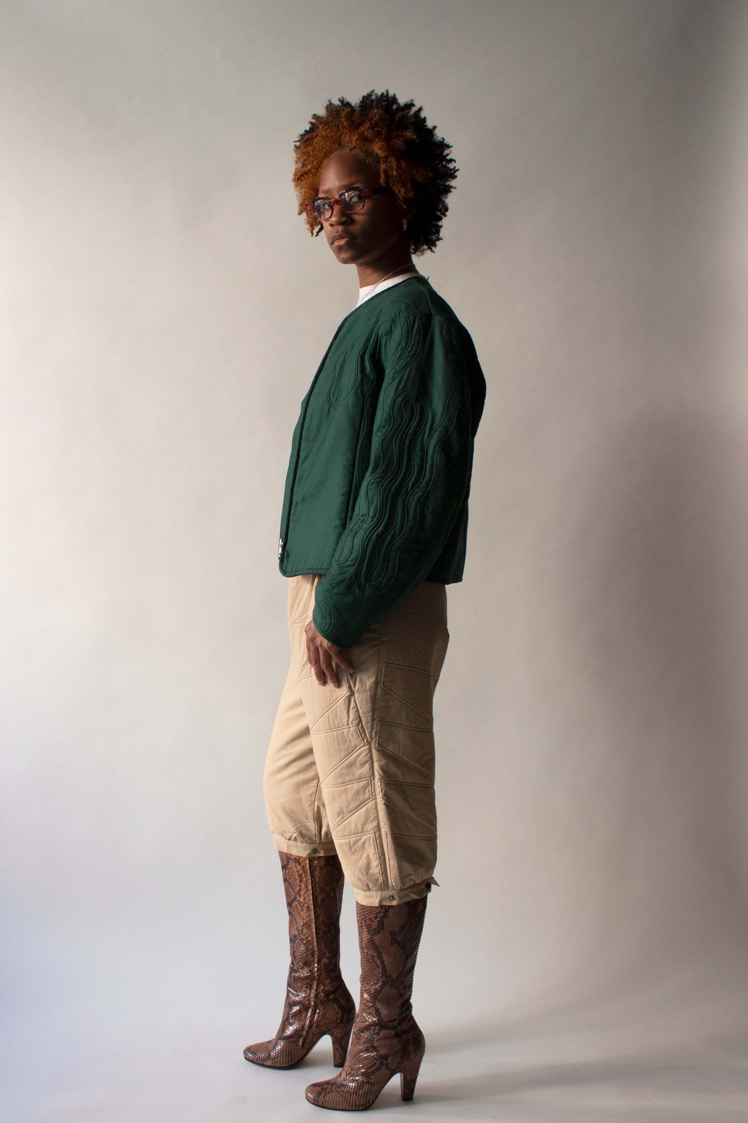 Issey Miyake 70s Tan Quilted Cotton Capris