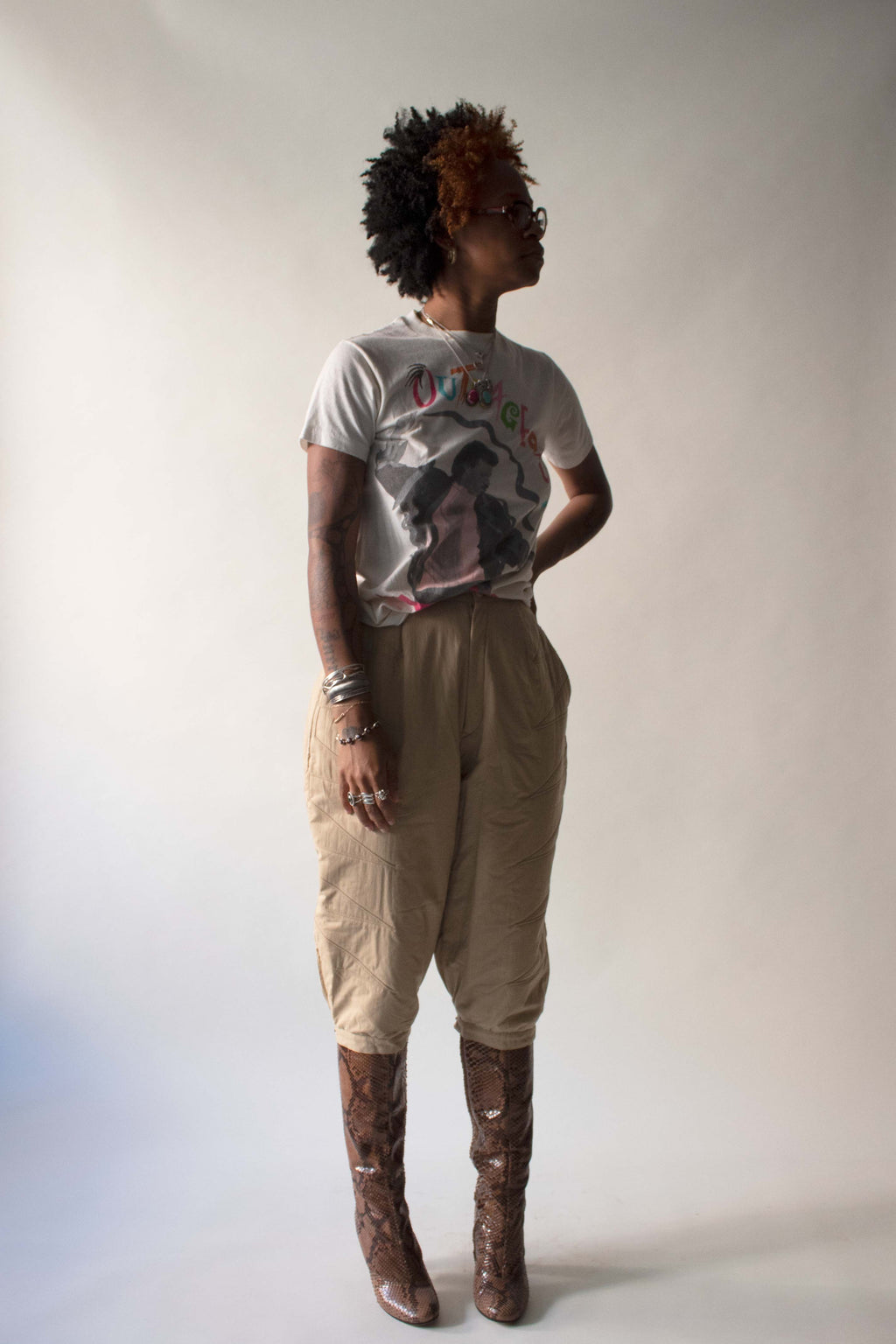 Issey Miyake 70s Tan Quilted Cotton Capris