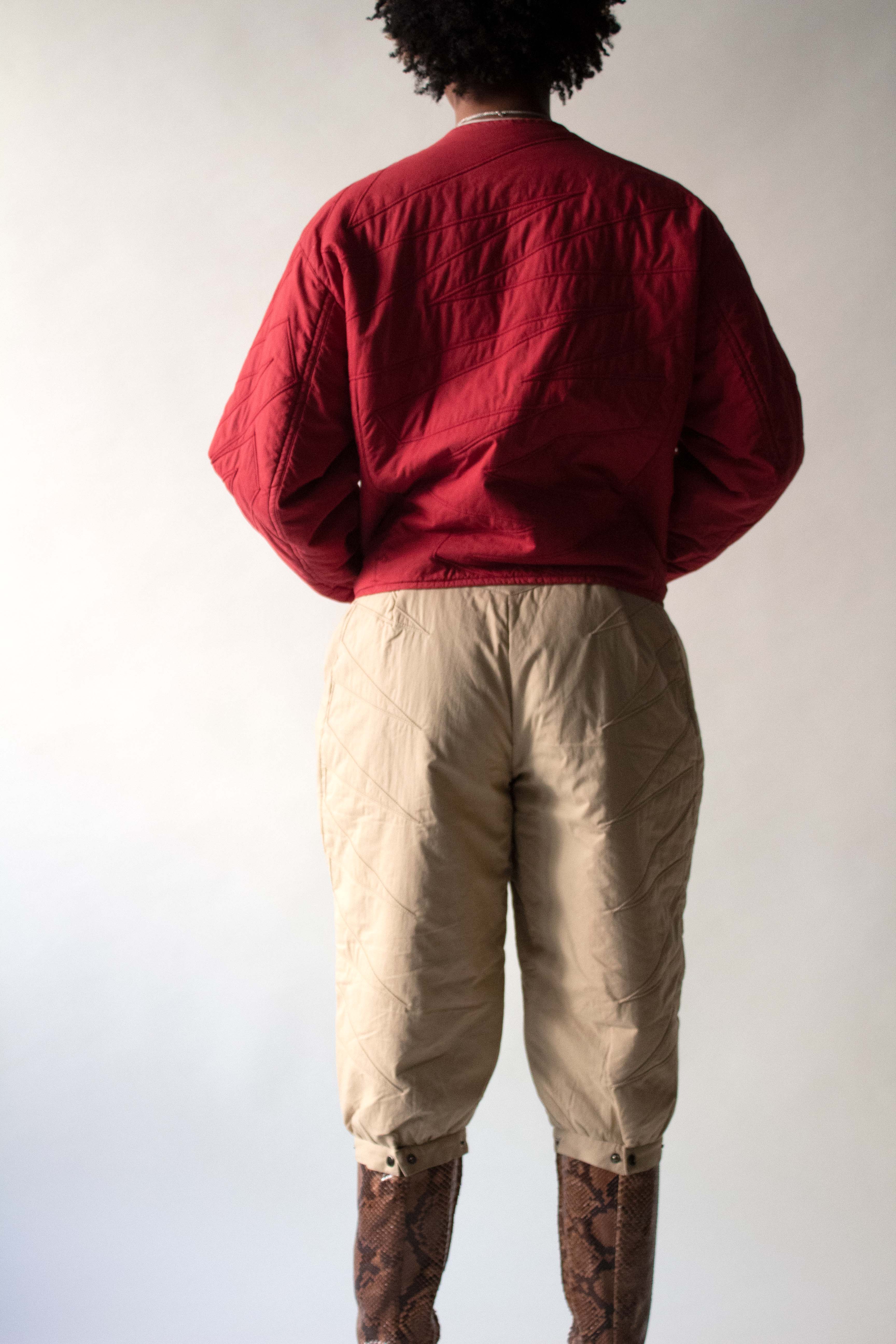 Issey Miyake 70s Tan Quilted Cotton Capris