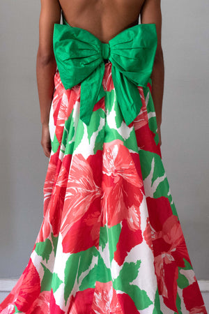 Victor Costa Floral Print Gown