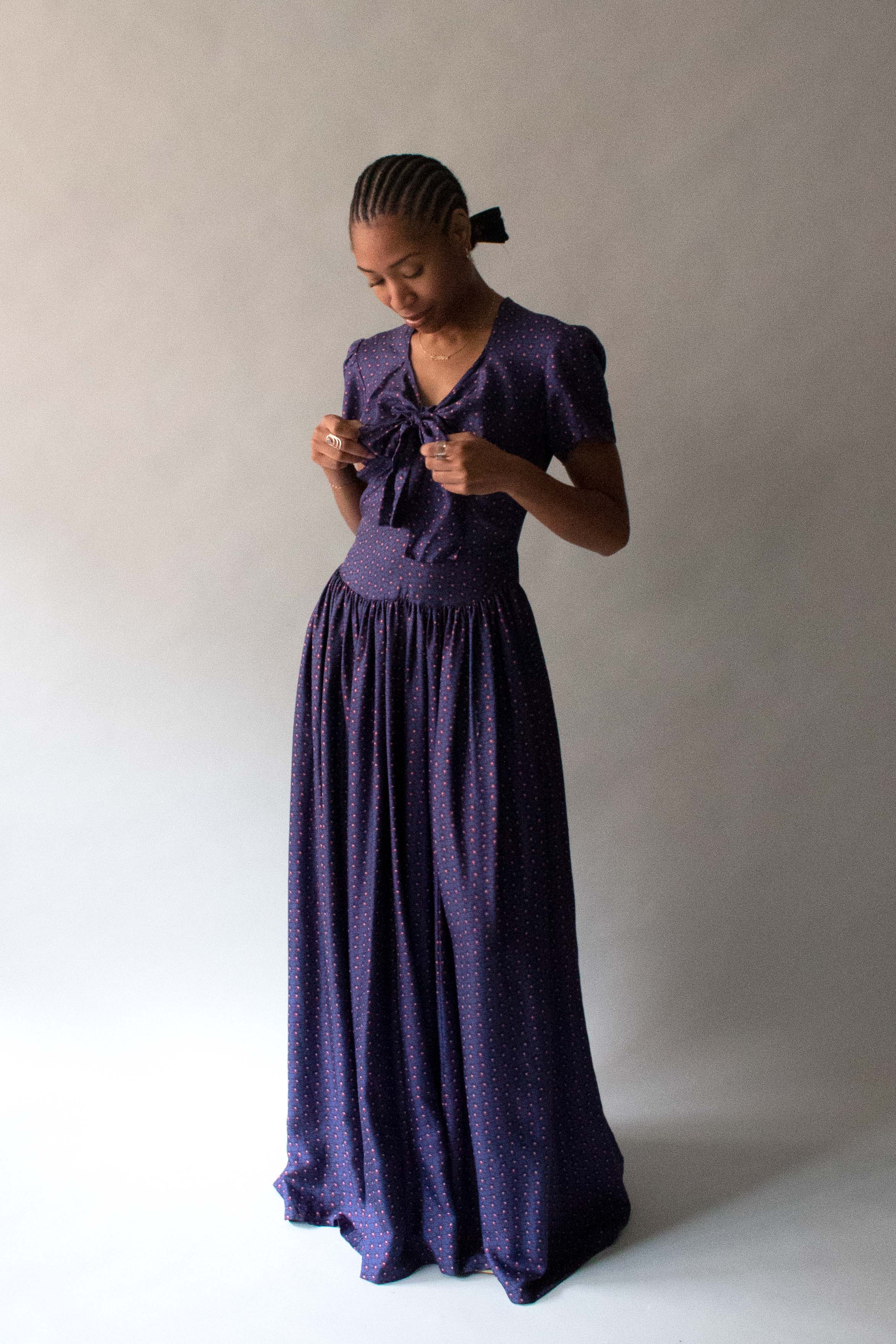 Vintage Purple and Red Print Dress Moore Vintage Archive Vintage Purple and Red Print Dress Moore Vintage Archive