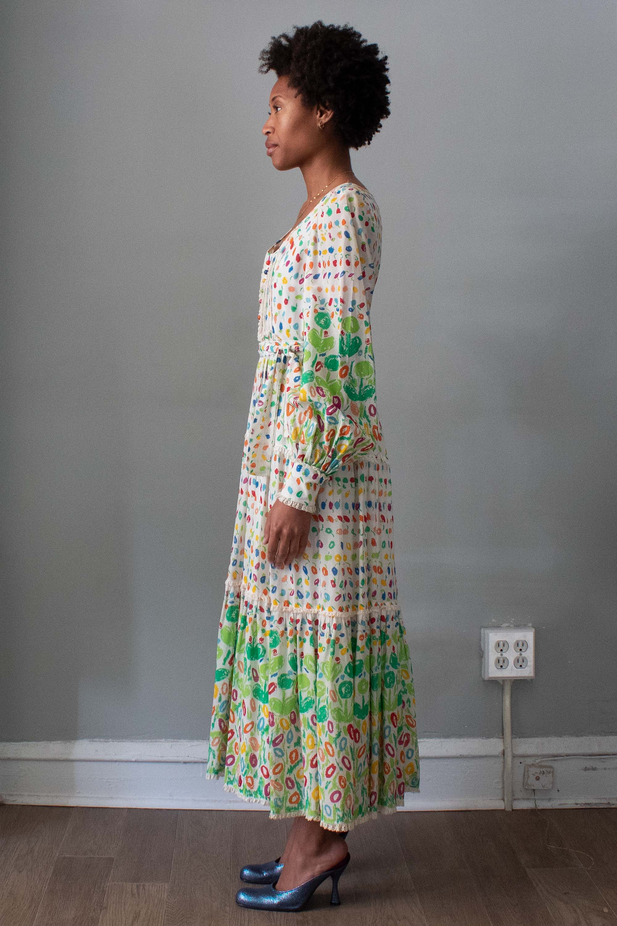 Saks Fifth Avenue 1970s Floral Cotton Dress Moore Vintage Archive Saks Fifth Avenue 1970s Floral Cotton Dress Moore Vintage Archive