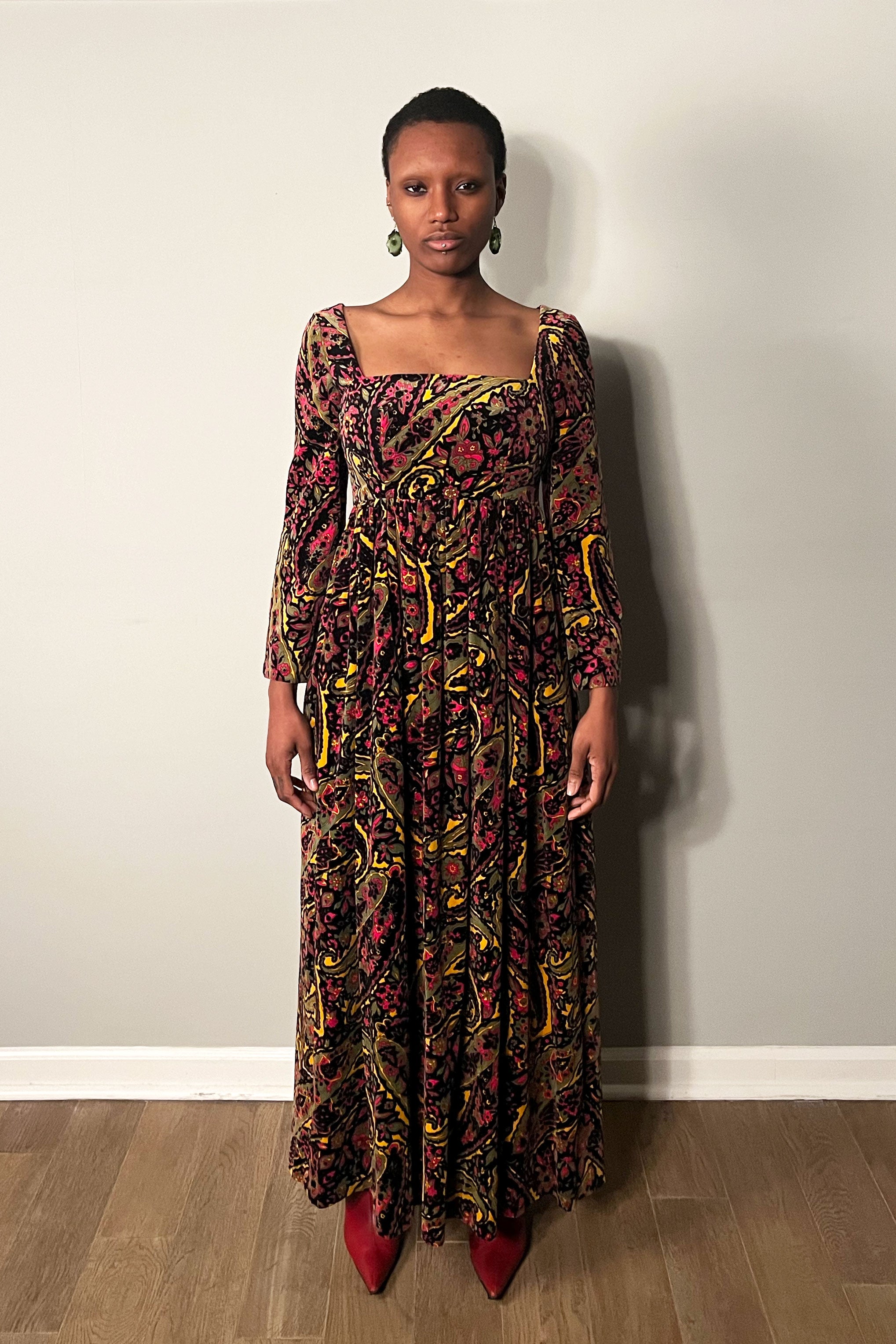 George Halley Paisley Velvet Dress Moore Vintage Archive George Halley Paisley Velvet Dress Moore Vintage Archive