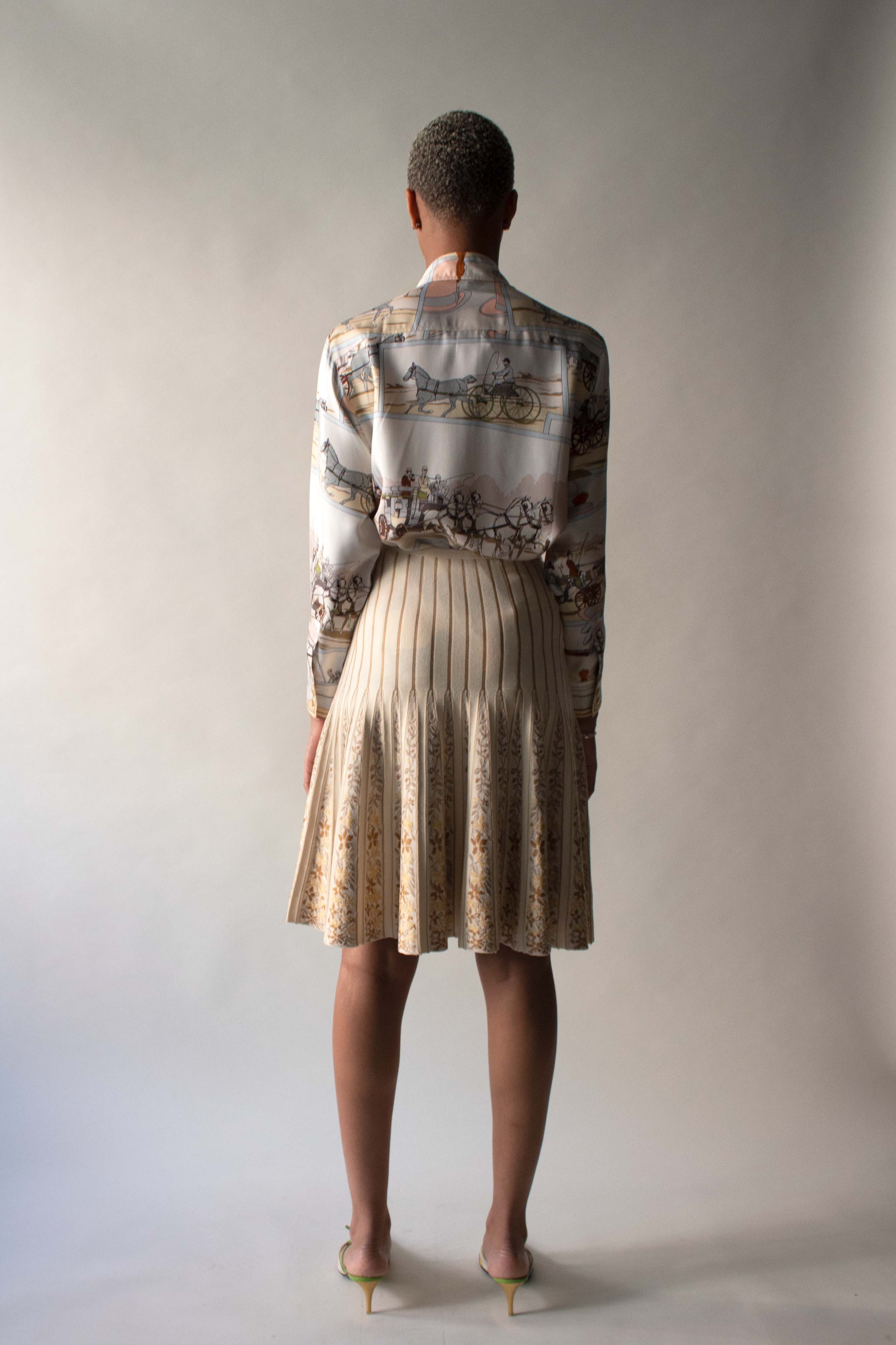 Alaia Cream Wool Blend Skirt