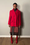 A Trigere Coat Red Wool Jacket