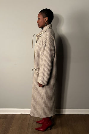 Anne Marie Beretta Grey Woven Wool Coat