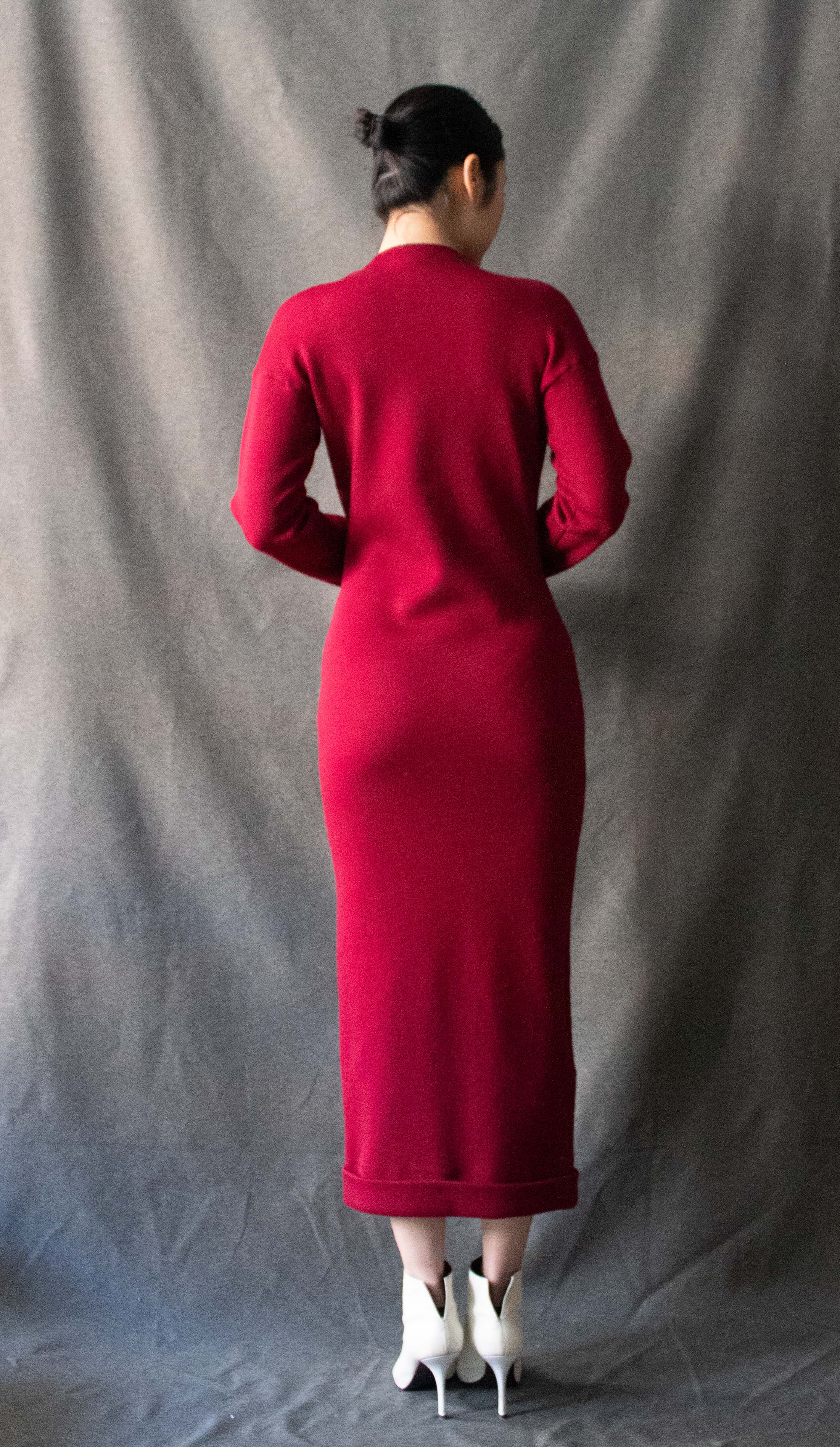 Romeo Gigli Burgundy Wool Dress Moore Vintage Archive Romeo Gigli Burgundy Wool Dress Moore Vintage Archive