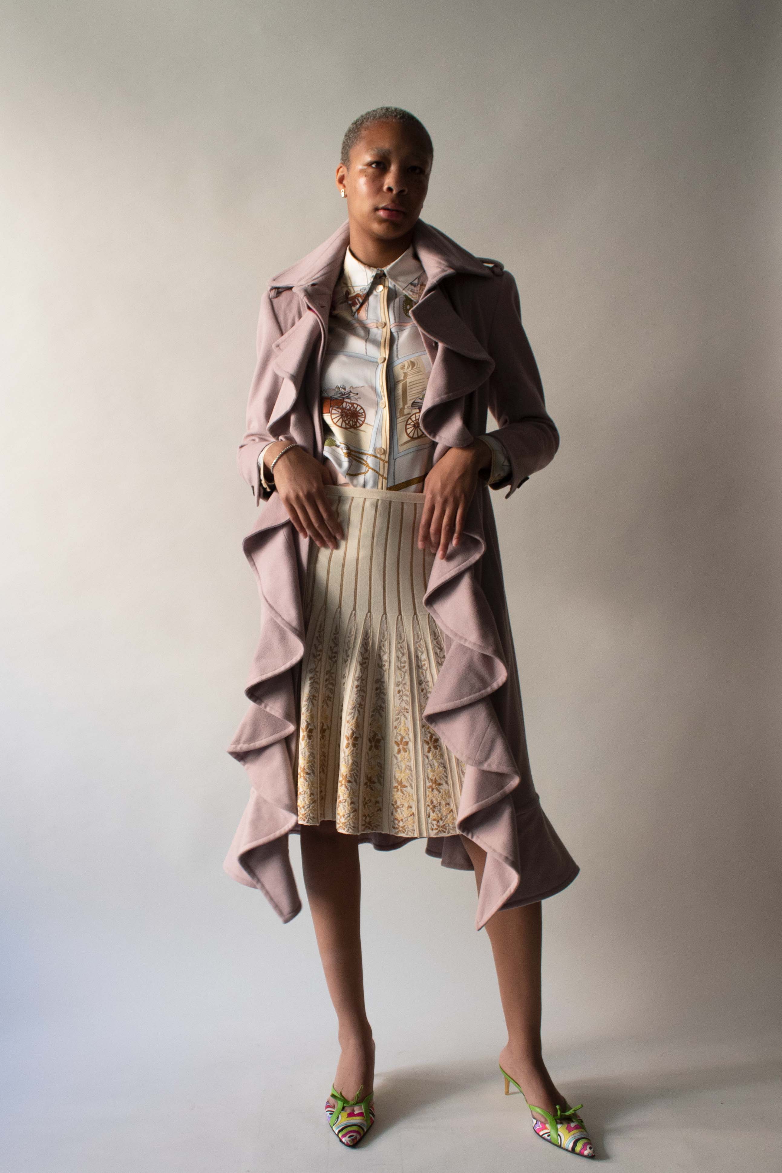 Yves Saint Laurent 2003 Pink Wool Coat