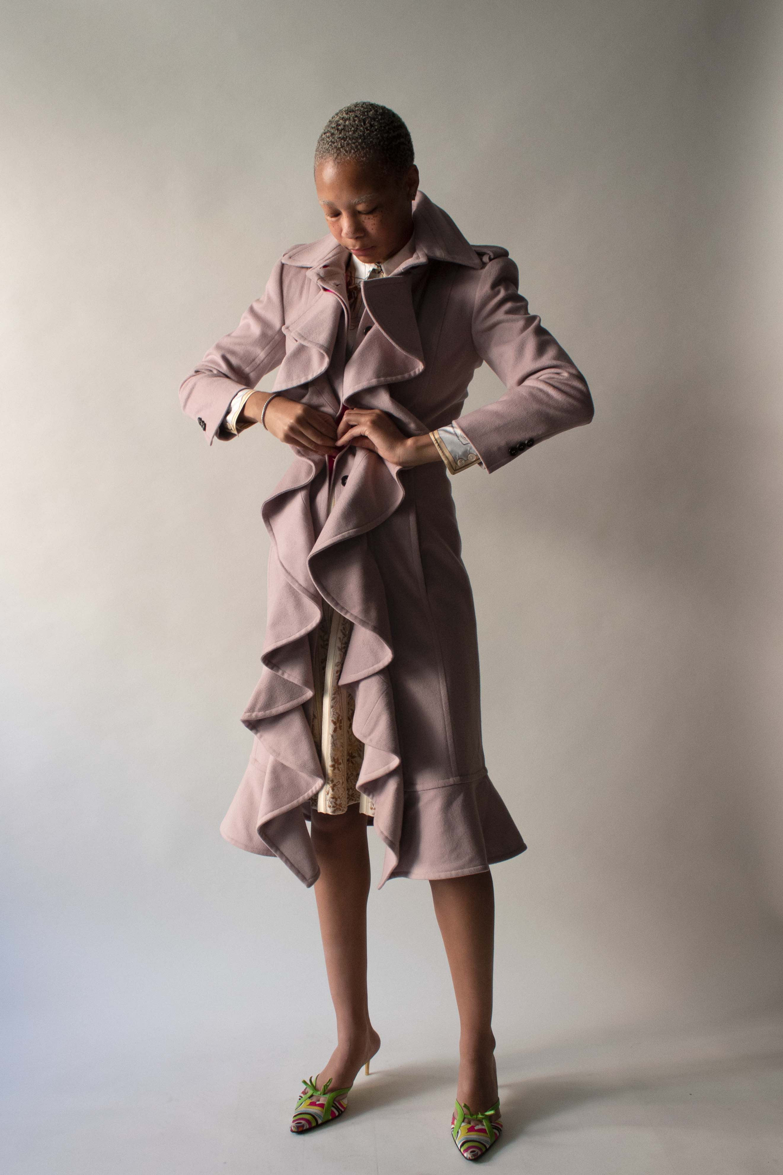 Yves Saint Laurent 2003 Pink Wool Coat