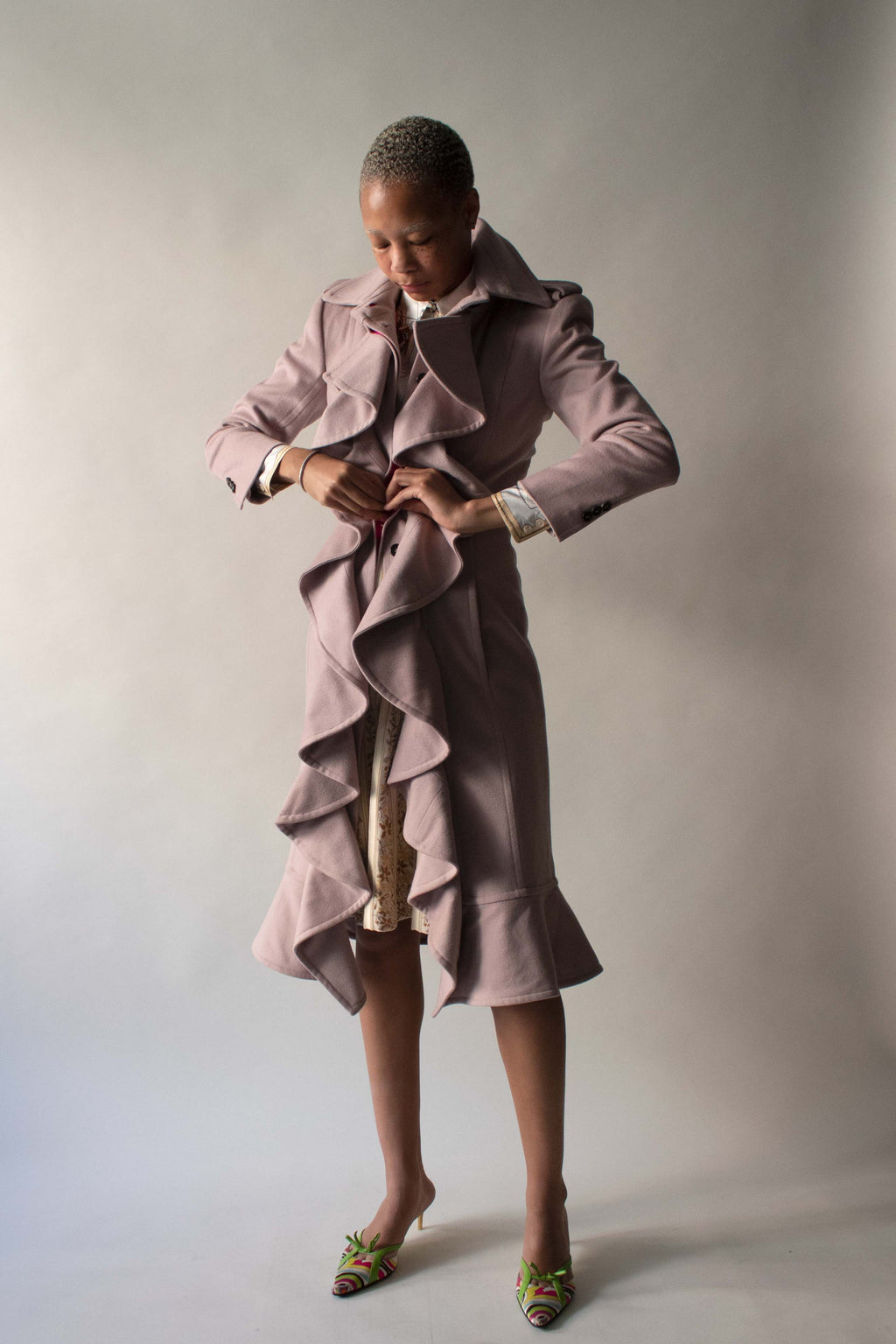 Yves Saint Laurent 2003 Pink Wool Coat