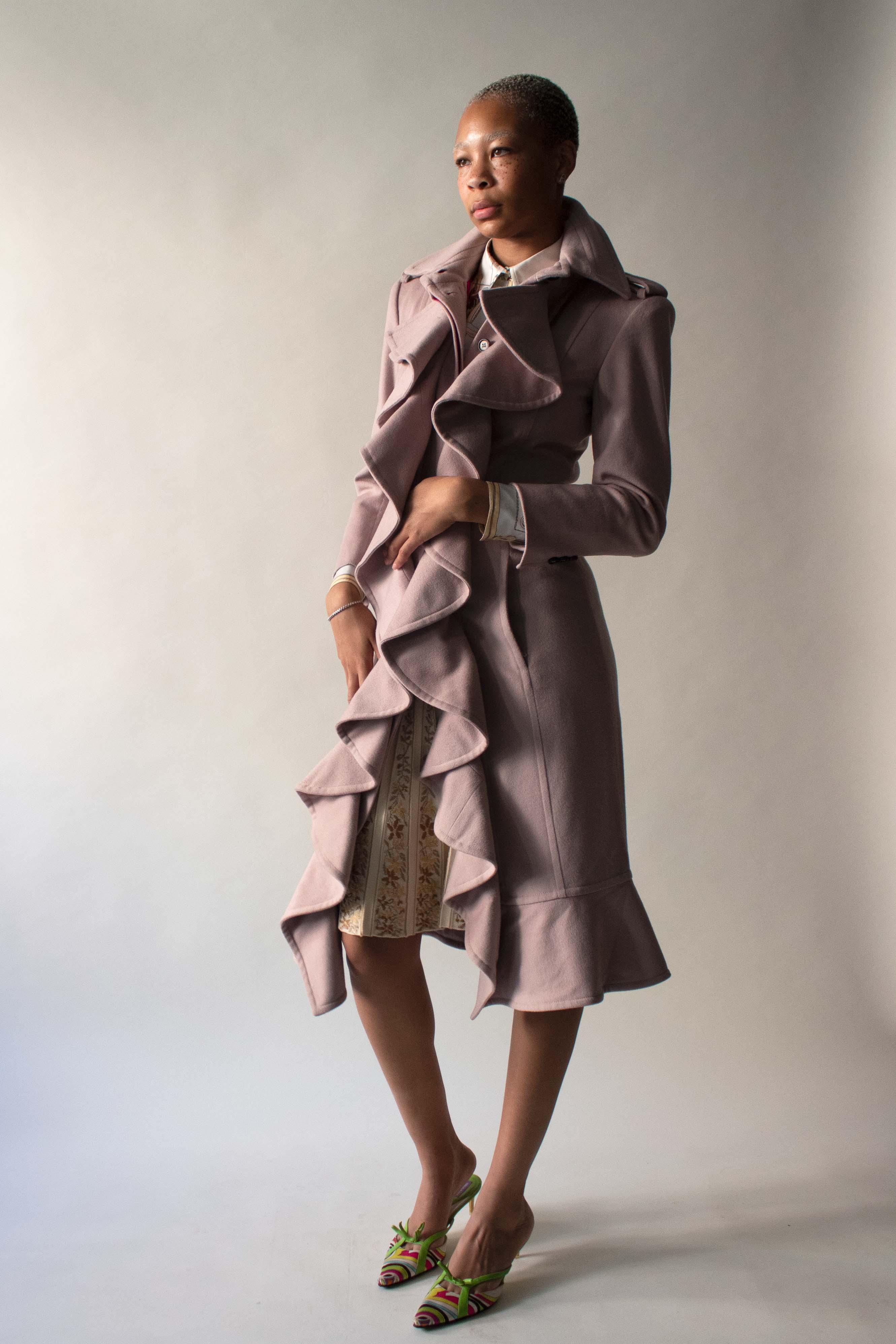 Yves Saint Laurent 2003 Pink Wool Coat